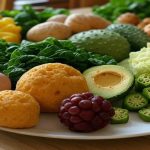 Fresh Fruits, Vegetables, Eggs And Whole Grain Meal Ideal For Diabetes Mellitus