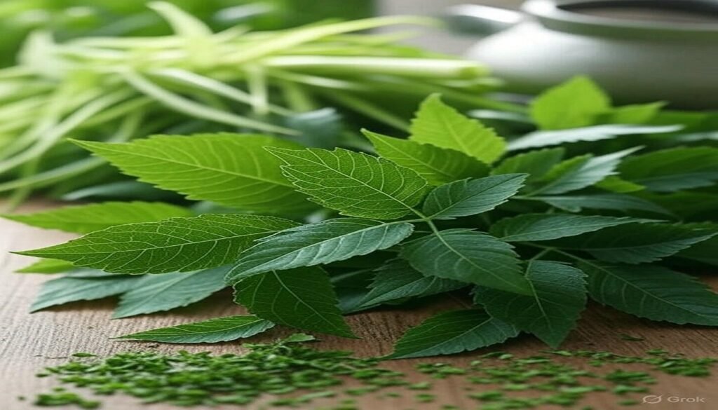 Neem leaves, a traditional home remedy for malaria in Nigeria