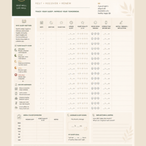Free Printable Sleep Tracker PDF